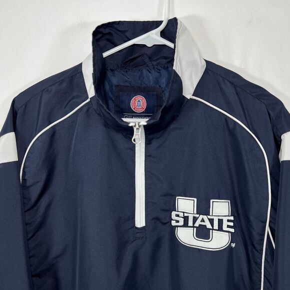 VTG Utah State Aggies GIII Sports Carl Banks 1/4 Zip Windbreaker Jacket Medium - Picture 3 of 12